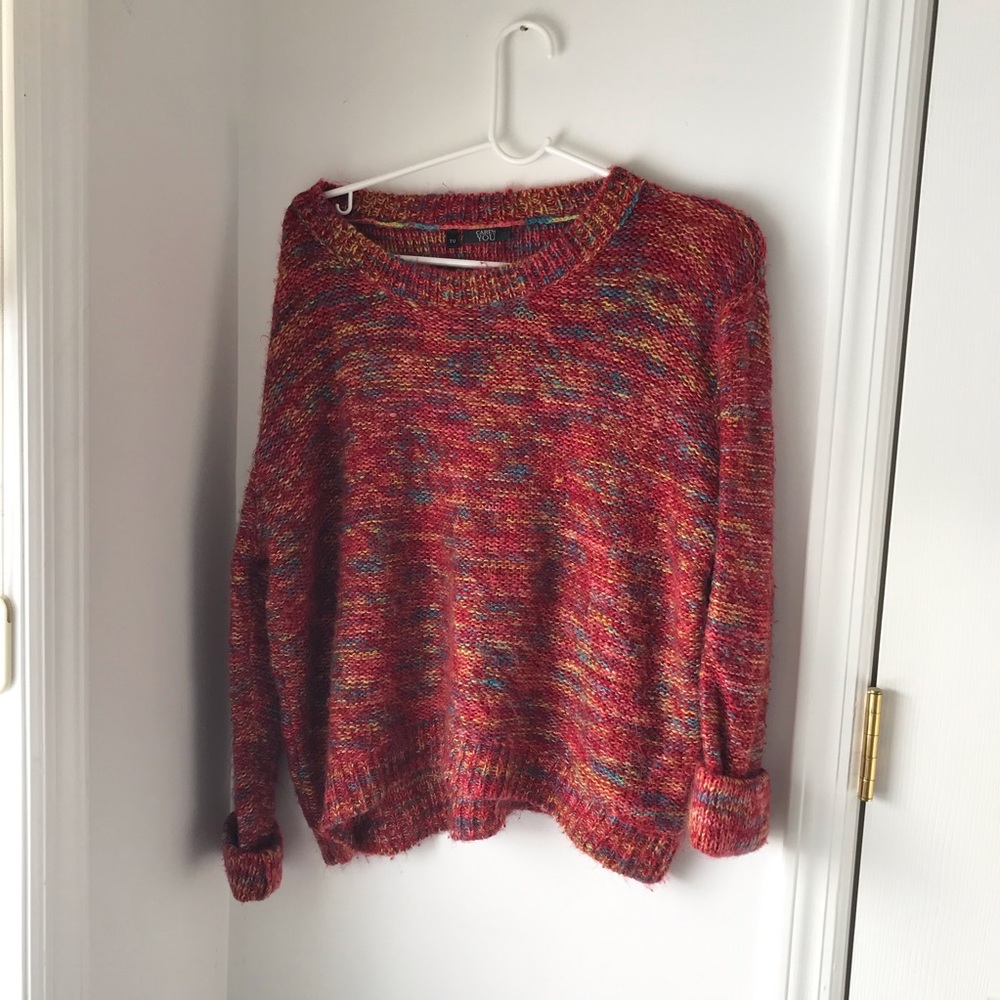Red / Rainbow Speckled Sweater